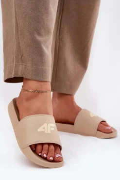 4F Klapki Sportowe|Klapki Damskie Klasyczne*Klapki Damskie RMM00FSLIF010-83S Beżowe Beżowy