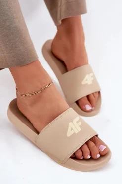 4F Klapki Sportowe|Klapki Damskie Klasyczne*Klapki Damskie RMM00FSLIF010-83S Beżowe Beżowy