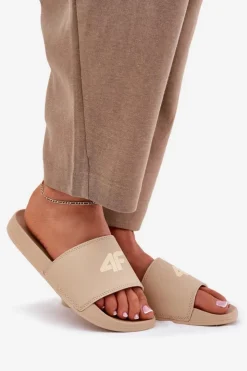 4F Klapki Sportowe|Klapki Damskie Klasyczne*Klapki Damskie RMM00FSLIF010-83S Beżowe Beżowy