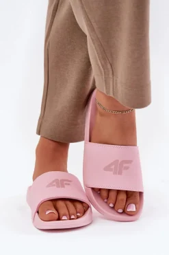 Outlet 4F Klapki Damskie RMM00FSLIF010-56S Różowe Różowy