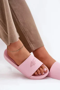 Outlet 4F Klapki Damskie RMM00FSLIF010-56S Różowe Różowy