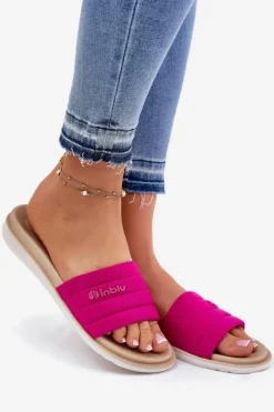 New INBLU Klapki Damskie SF000003 Fuksja Różowy