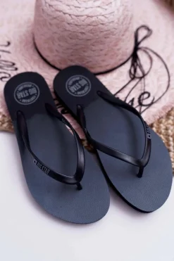Big Star Shoes Klapki Damskie Japonki Big Star Czarne DD274A242