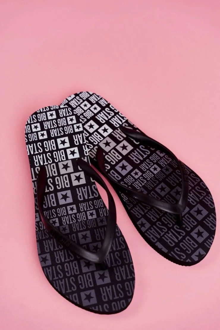 Damskie Big Star Shoes Klapki Damskie Japonki Big Star FF274A303 Czarne