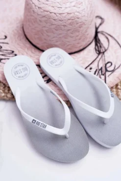 Big Star Shoes Klapki Sportowe|Klapki Damskie Big Star*Klapki Damskie Japonki Big Star Białe DD274A243