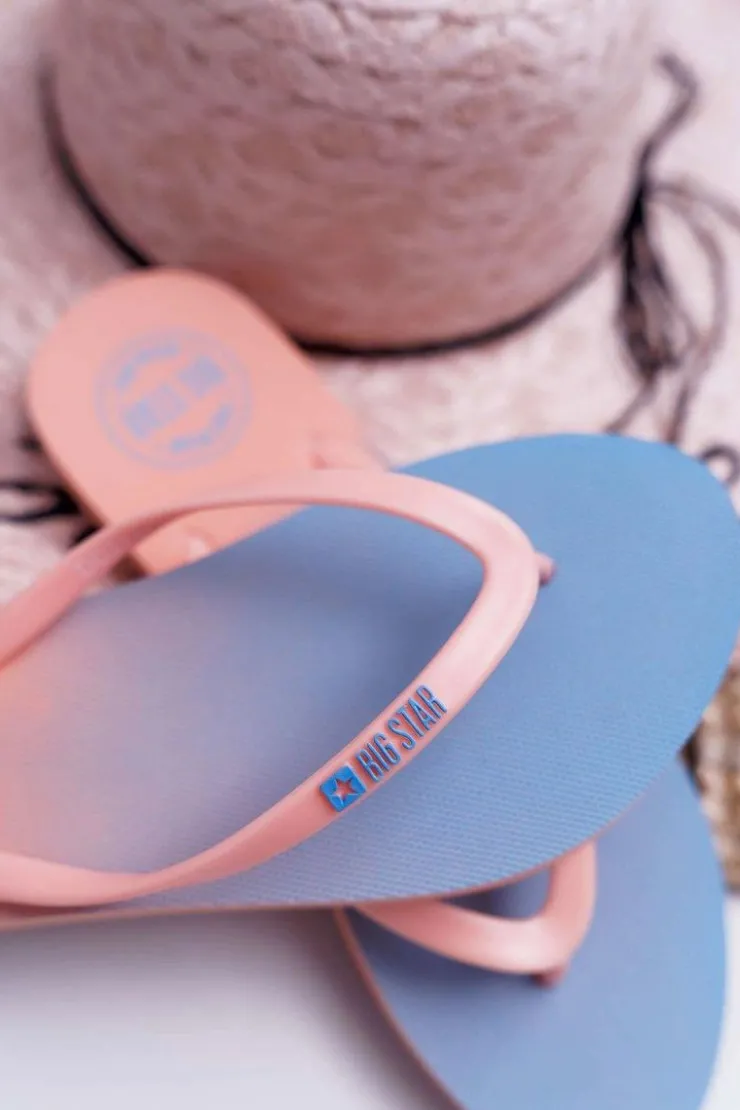 Damskie Big Star Shoes Klapki Damskie Japonki Big Star Łososiowe DD274A241