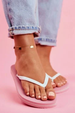 Damskie Big Star Shoes Klapki Damskie Japonki Big Star Różowe FF274A319