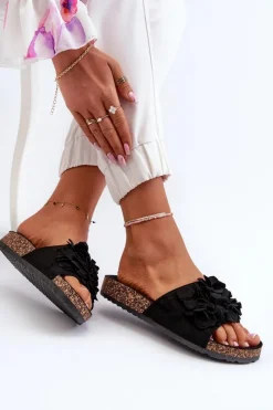 Boto Klapki Korkowe|Klapki Damskie Klasyczne*Klapki Damskie Na Korkowej Platformie Z Eko Zamszu Czarne Jaihini