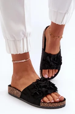 Boto Klapki Korkowe|Klapki Damskie Klasyczne*Klapki Damskie Na Korkowej Platformie Z Eko Zamszu Czarne Jaihini