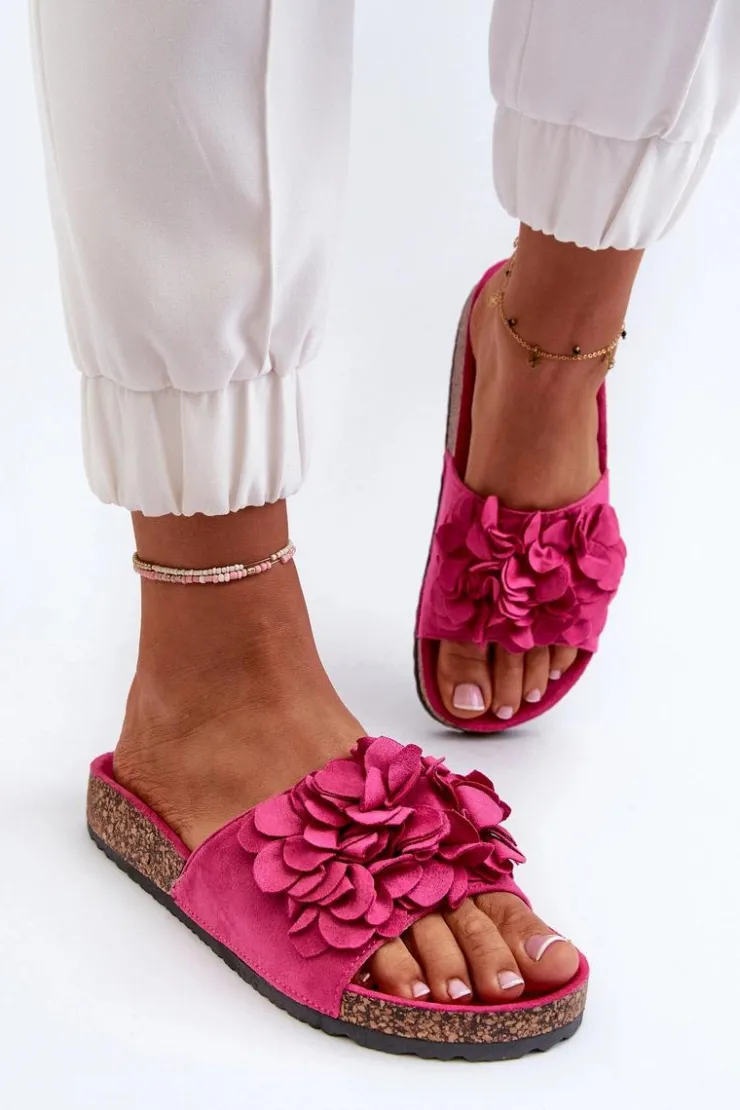 Boto Klapki Korkowe|Klapki Damskie Klasyczne*Klapki Damskie Na Korkowej Platformie Z Eko Zamszu Fuksja Jaihini