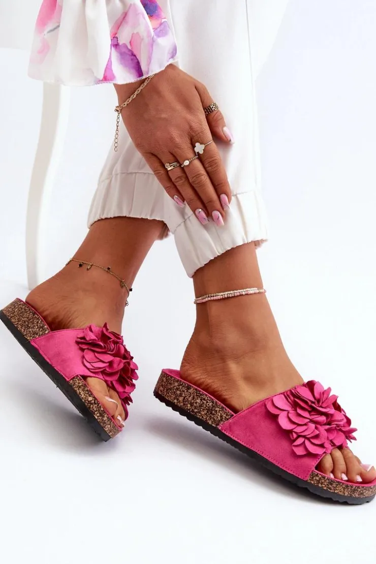 Boto Klapki Korkowe|Klapki Damskie Klasyczne*Klapki Damskie Na Korkowej Platformie Z Eko Zamszu Fuksja Jaihini