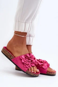 Boto Klapki Korkowe|Klapki Damskie Klasyczne*Klapki Damskie Na Korkowej Platformie Z Eko Zamszu Fuksja Jaihini