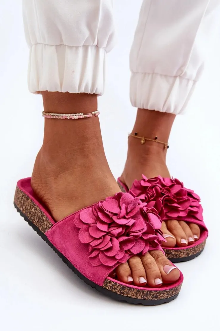 Boto Klapki Korkowe|Klapki Damskie Klasyczne*Klapki Damskie Na Korkowej Platformie Z Eko Zamszu Fuksja Jaihini