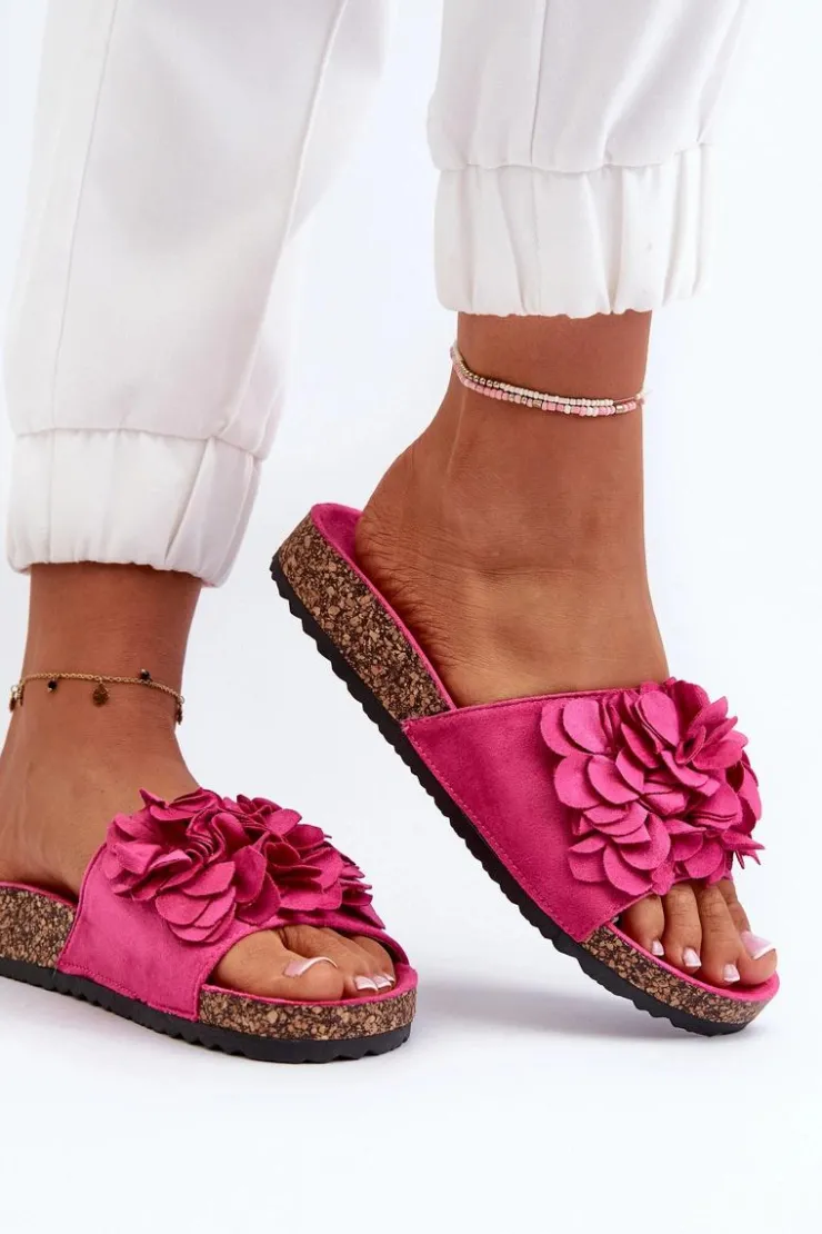 Boto Klapki Korkowe|Klapki Damskie Klasyczne*Klapki Damskie Na Korkowej Platformie Z Eko Zamszu Fuksja Jaihini