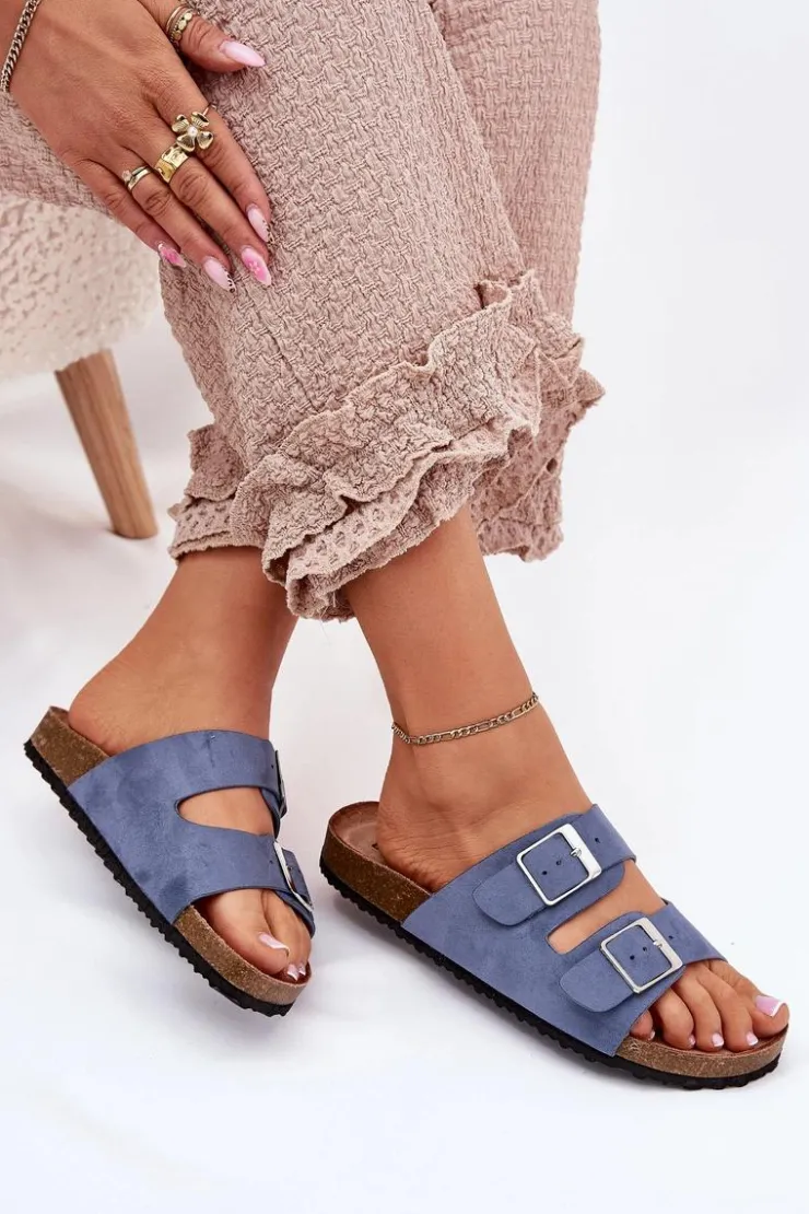 Damskie Boto Klapki Damskie Na Korkowej Platformie Klamry e Evisolla