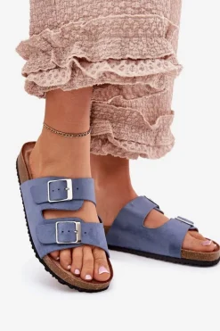 Damskie Boto Klapki Damskie Na Korkowej Platformie Klamry e Evisolla