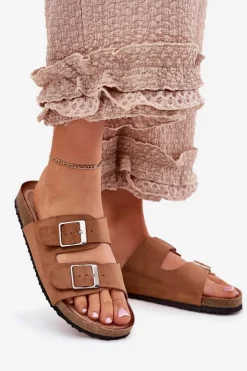 Boto Klapki Korkowe|Klapki Na Platformie*Klapki Damskie Na Korkowej Platformie Klamry Camel Evisolla