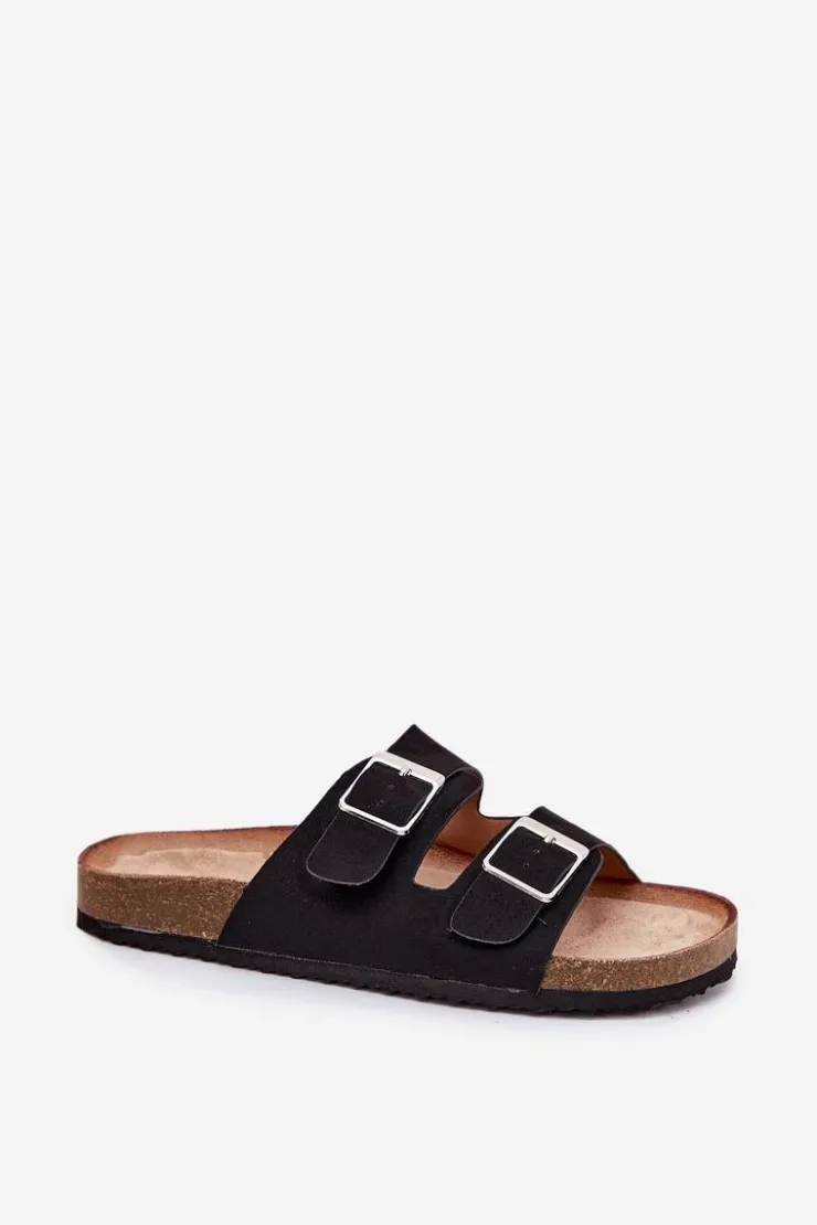 Boto Klapki Korkowe|Klapki Na Platformie*Klapki Damskie Na Korkowej Platformie Klamry Czarne Evisolla