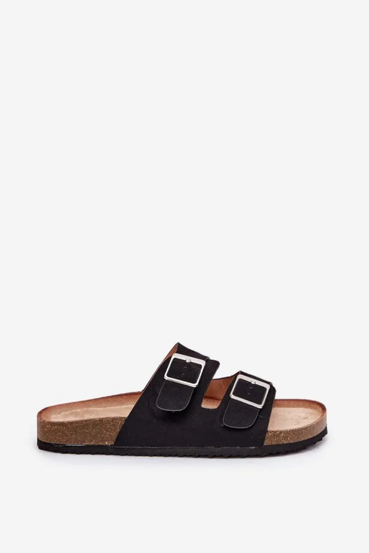 Boto Klapki Korkowe|Klapki Na Platformie*Klapki Damskie Na Korkowej Platformie Klamry Czarne Evisolla