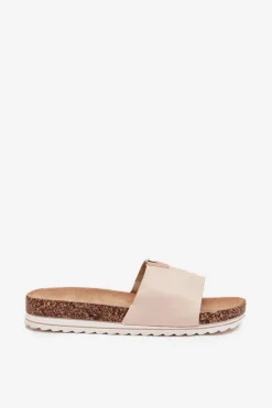 Boto Klapki Korkowe|Klapki Na Platformie*Klapki Damskie Na Korkowej Platformie Z Ozdobnym Detalem Beżowe Vessira