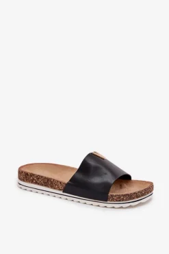 Boto Klapki Korkowe|Klapki Na Platformie*Klapki Damskie Na Korkowej Platformie Z Ozdobnym Detalem Czarne Vessira