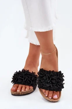 Boto Klapki Korkowe|Klapki Na Platformie*Klapki Damskie Na Korkowej Platformie Czarne Elirna