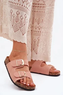 Boto Klapki Korkowe|Klapki Damskie Klasyczne*Klapki Damskie Na Korkowej Platformie Ze Złotymi Klamrami Różowe Lisavionea