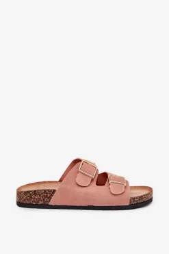 Boto Klapki Korkowe|Klapki Damskie Klasyczne*Klapki Damskie Na Korkowej Platformie Ze Złotymi Klamrami Różowe Lisavionea