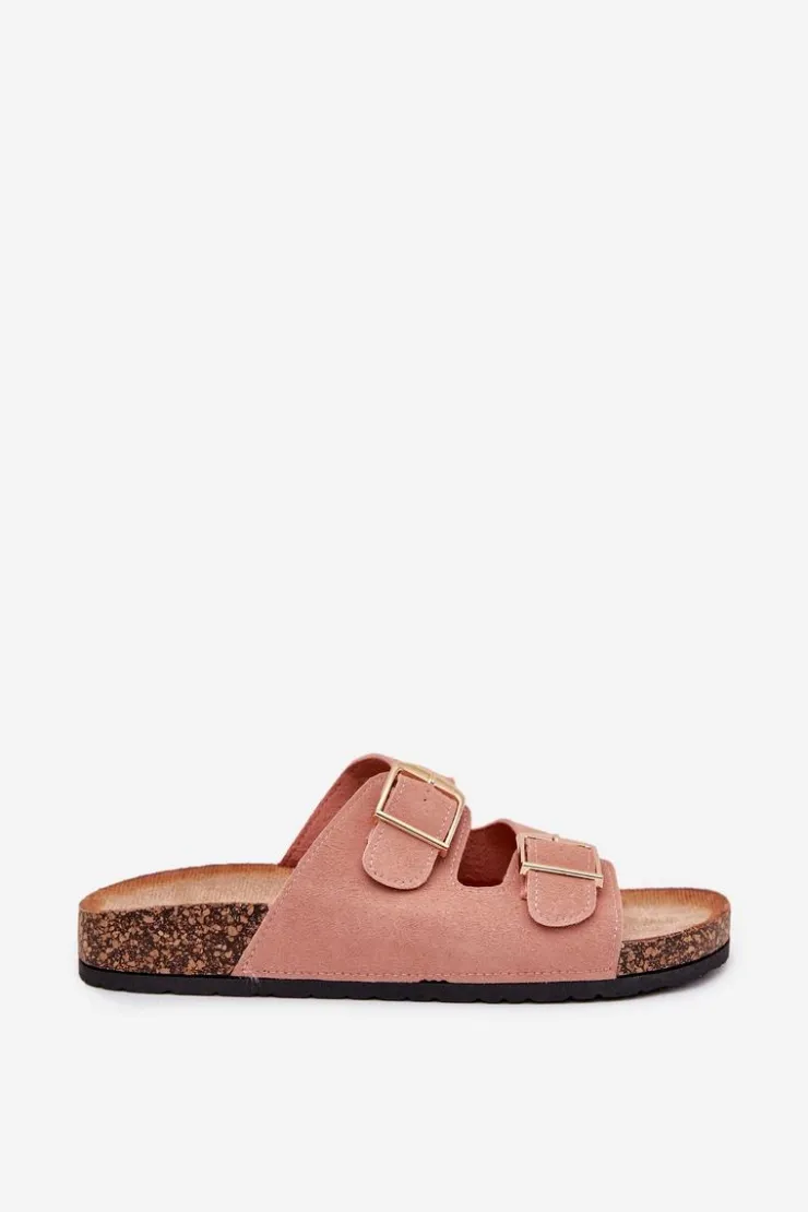Boto Klapki Korkowe|Klapki Damskie Klasyczne*Klapki Damskie Na Korkowej Platformie Ze Złotymi Klamrami Różowe Lisavionea
