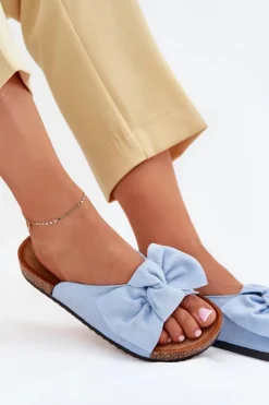 Damskie Boto Klapki Damskie Na Korkowej Podeszwie Kokardką e Seressa