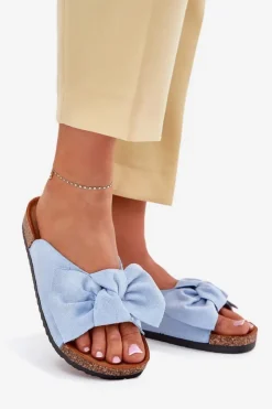 Damskie Boto Klapki Damskie Na Korkowej Podeszwie Kokardką e Seressa