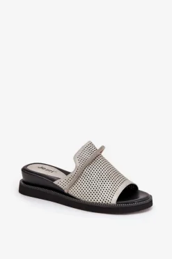 Damskie Boto Klapki Damskie Na Koturnie Z Ozdobnym Paseczkiem Srebrne Teriwes