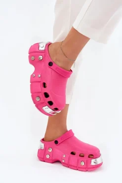 Boto Klapki Basenowe|Klapki Na Platformie*Klapki Damskie Na Masywnej Platformie Fuksja Korina