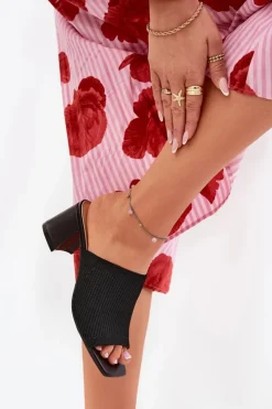 Damskie Boto Klapki Damskie Na Obcasie Typu Słupek Czarne Wenilan