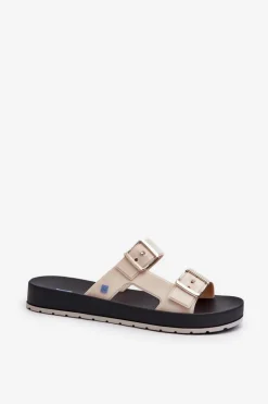 Damskie ZAXY Klapki Damskie Na Płaskiej Podeszwie LL285072 Jasnobeżowe