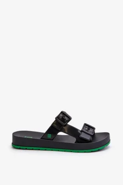 Discount ZAXY Klapki Damskie Na Płaskiej Podeszwie LL285073 Czarne Czarny