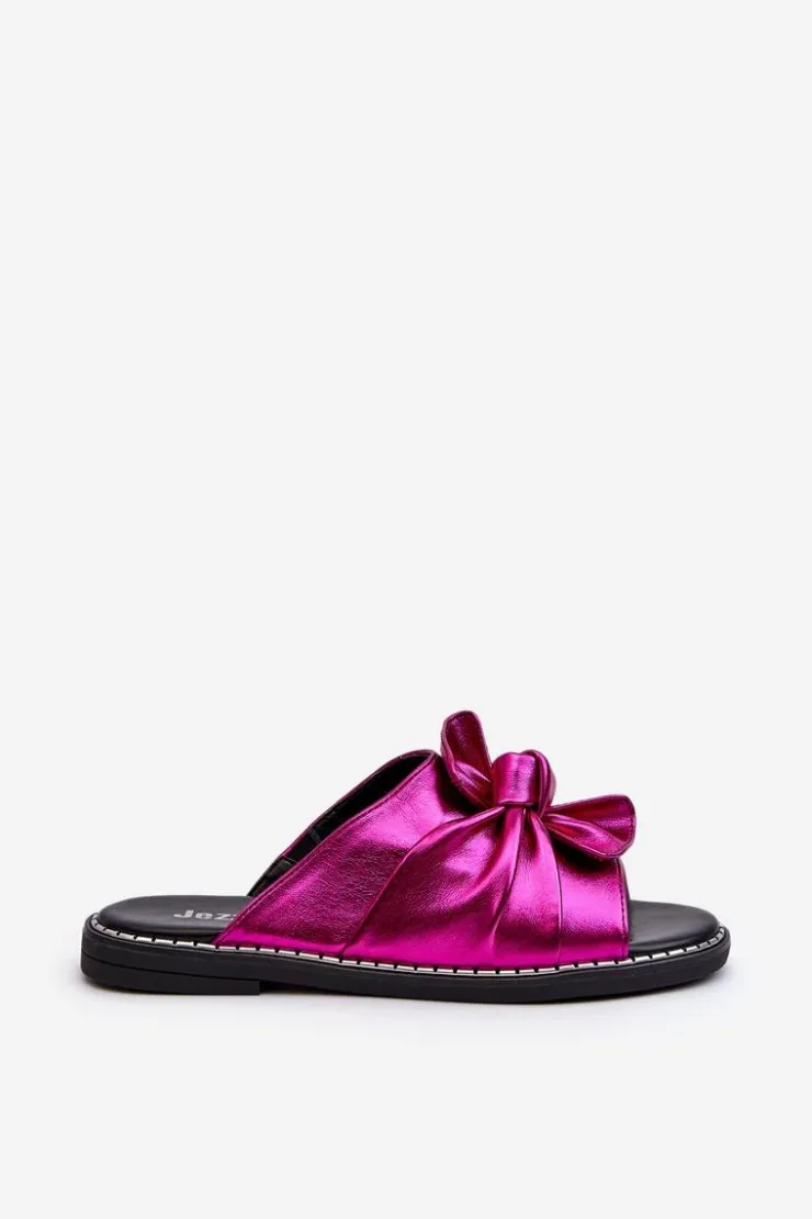 Boto Klapki Damskie Klasyczne*Klapki Damskie Na Płaskim Obcasie Fuksja Nelvira Różowy