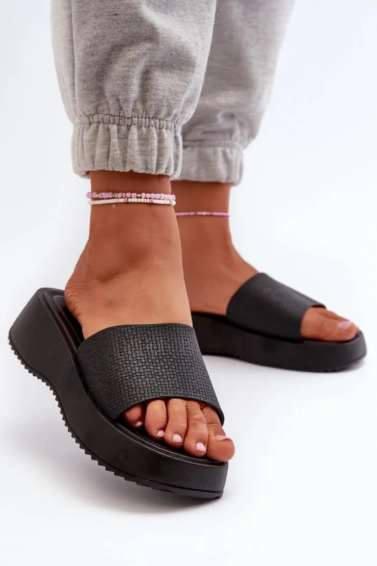 Boto Klapki Na Koturnie|Klapki Na Platformie*Klapki Damskie Na Platformie I Koturnie Czarne Vimarils