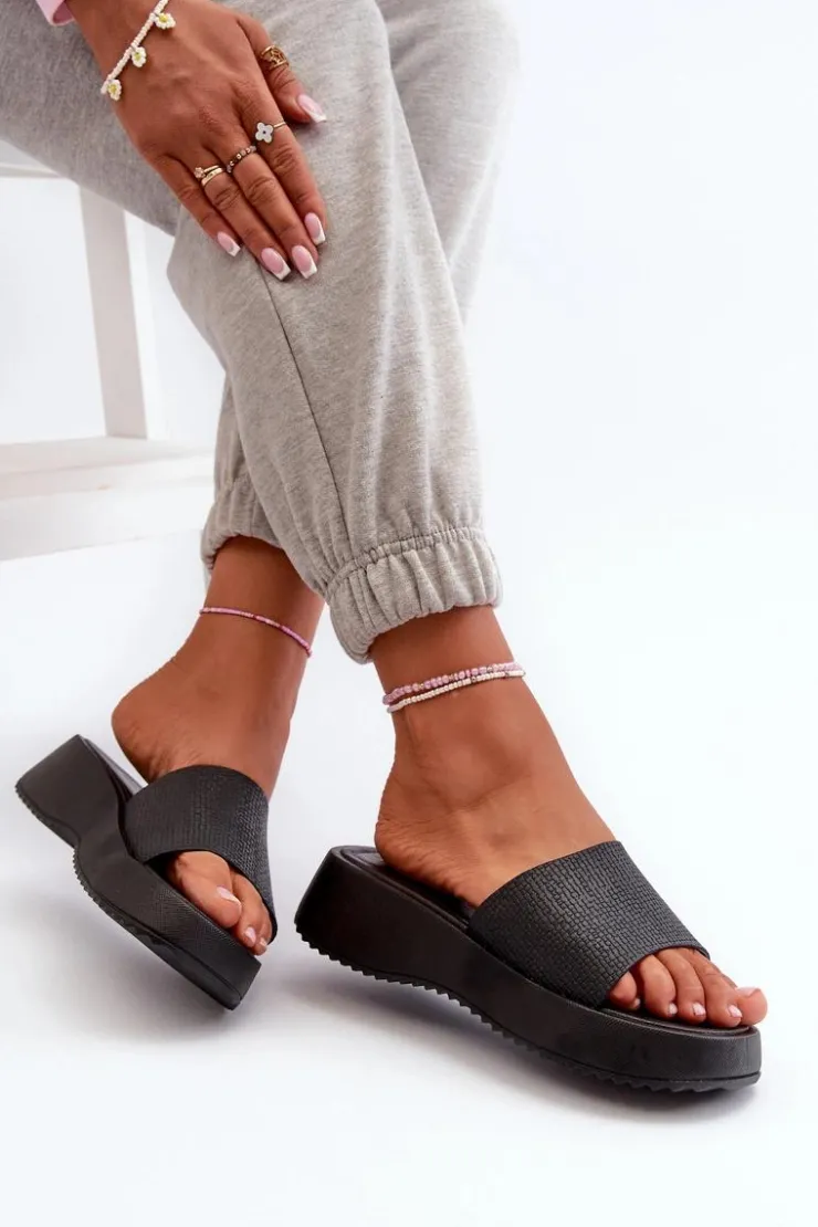 Boto Klapki Na Koturnie|Klapki Na Platformie*Klapki Damskie Na Platformie I Koturnie Czarne Vimarils