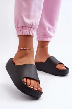 Best Boto Klapki Damskie Na Platformie Piankowe Czarne Airaplea