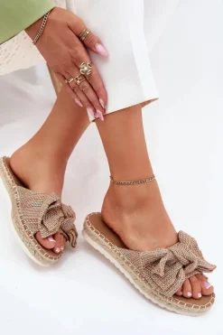 Damskie Boto Klapki Damskie Na Platformie Z Plecionką I Kokardką Multikolor Alpireda