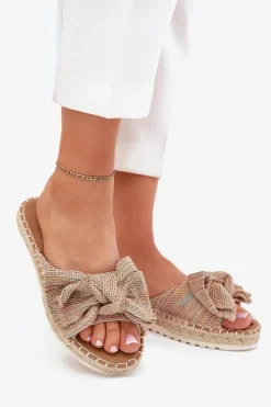 Damskie Boto Klapki Damskie Na Platformie Z Plecionką I Kokardką Multikolor Alpireda