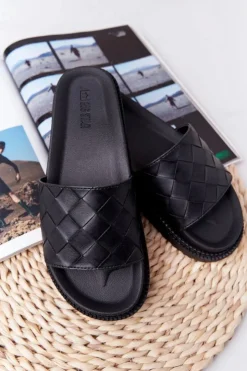 Big Star Shoes Klapki Damskie Na Platformie Big Star HH274684 Czarne