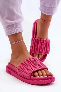 Damskie Big Star Shoes Klapki Damskie Na Platformie Big Star NN274A749 Fuksja