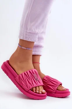 Damskie Big Star Shoes Klapki Damskie Na Platformie Big Star NN274A749 Fuksja