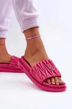Damskie Big Star Shoes Klapki Damskie Na Platformie Big Star NN274A749 Fuksja