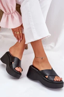 Boto Klapki Na Koturnie|Klapki Na Platformie*Klapki Damskie Na Platformie I Koturnie Czarne Nelithraea