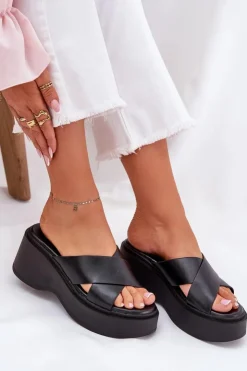 Boto Klapki Na Koturnie|Klapki Na Platformie*Klapki Damskie Na Platformie I Koturnie Czarne Nelithraea