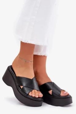 Boto Klapki Na Koturnie|Klapki Na Platformie*Klapki Damskie Na Platformie I Koturnie Czarne Nelithraea