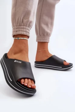 Damskie Big Star Shoes Klapki Damskie Na Platformie Big Star NN274A037 Czarne